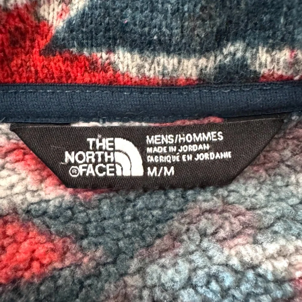 The North Face Men's Half Zip Aztec Orange Red and Blue Print Size Medium